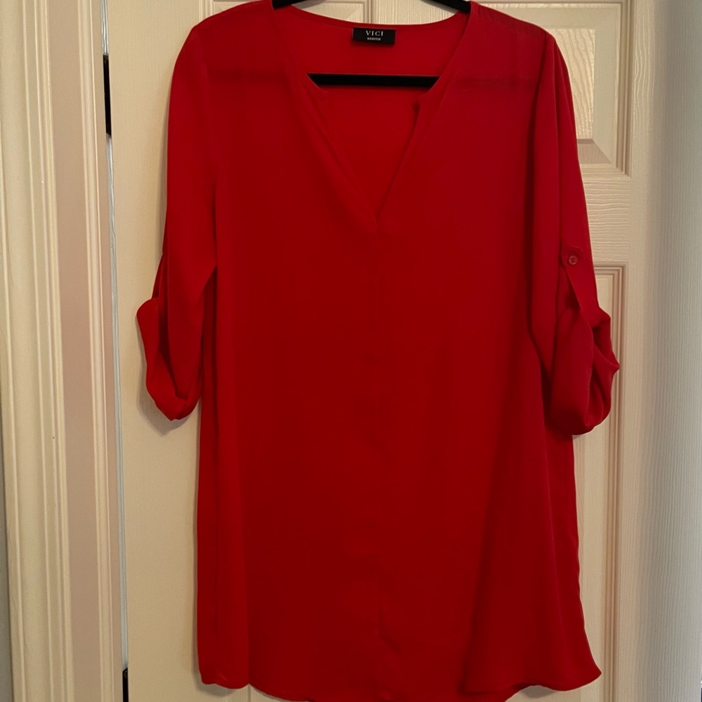 VICI red shirt dress
